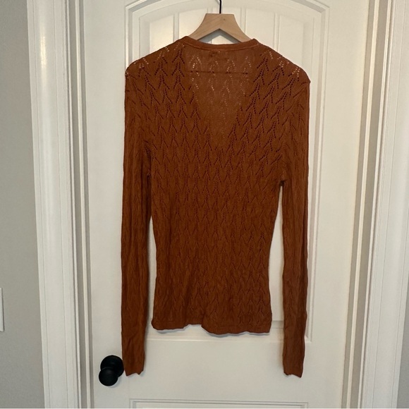 CP Shades Cardigan Sweater Button Up V-neck Minimalist Brown Casual Size Medium - Picture 8 of 9